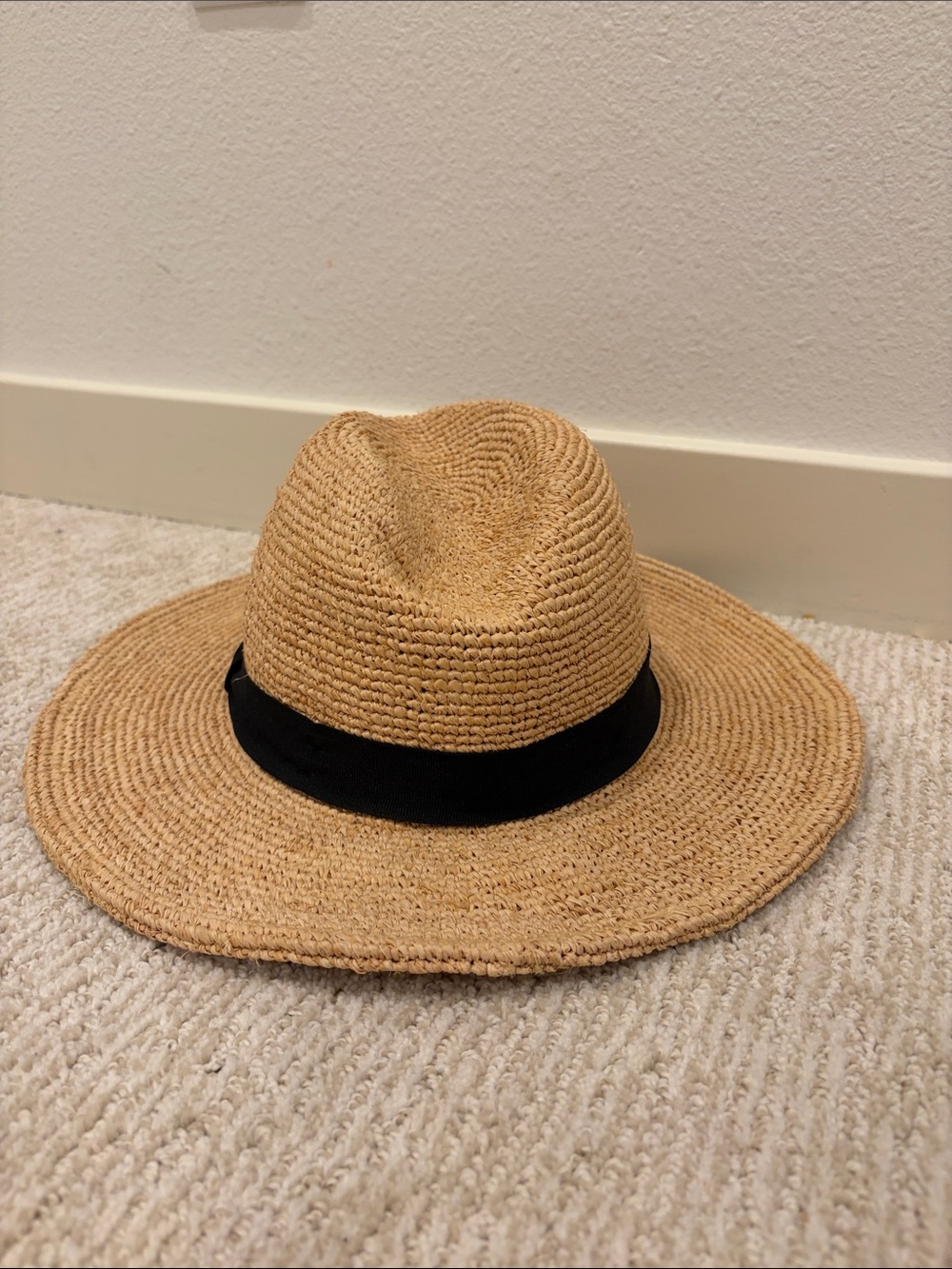 Zara | Woven Straw Sun Hat with Black Band